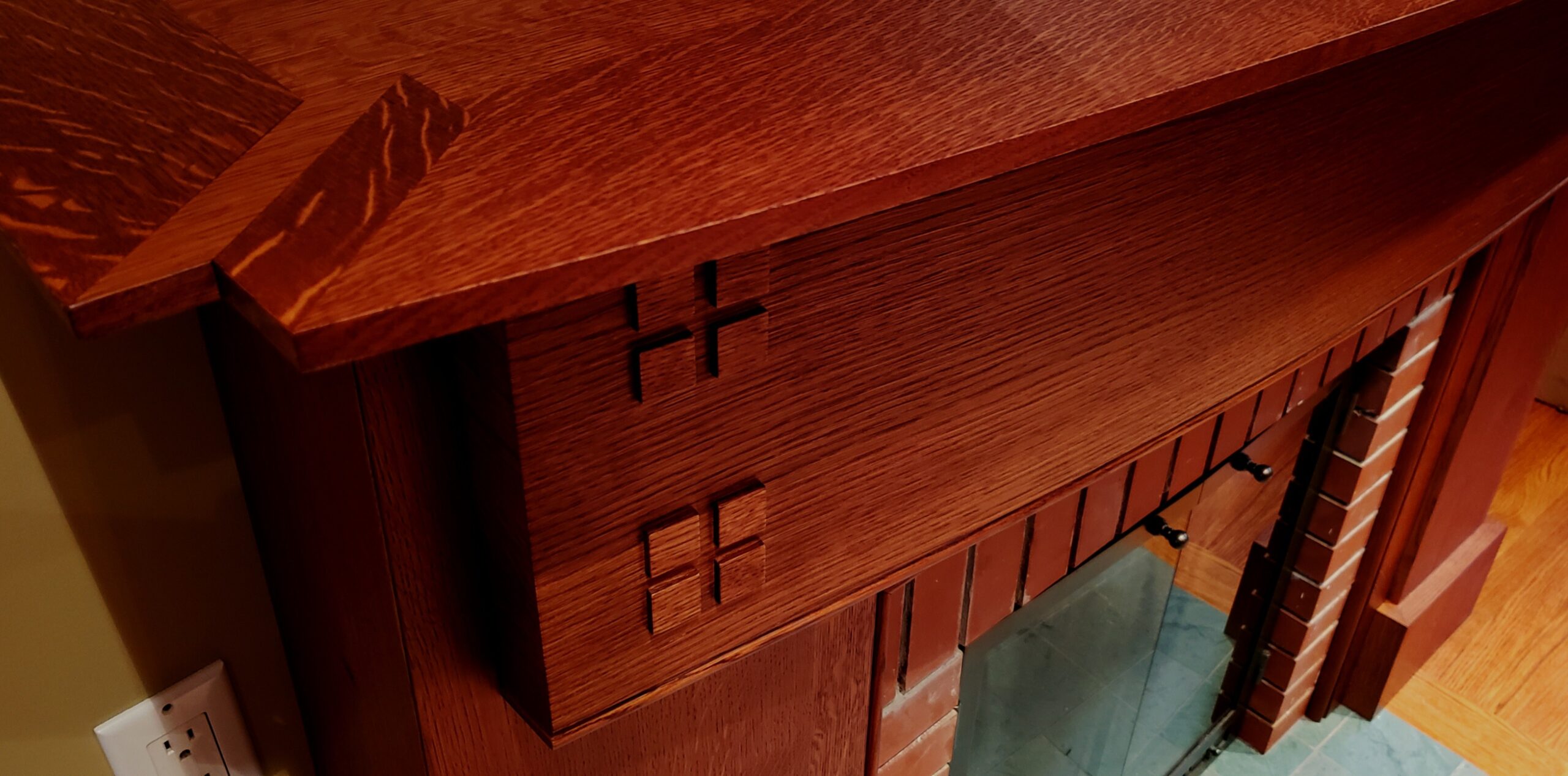 quarter sawn oak fireplace — toronto