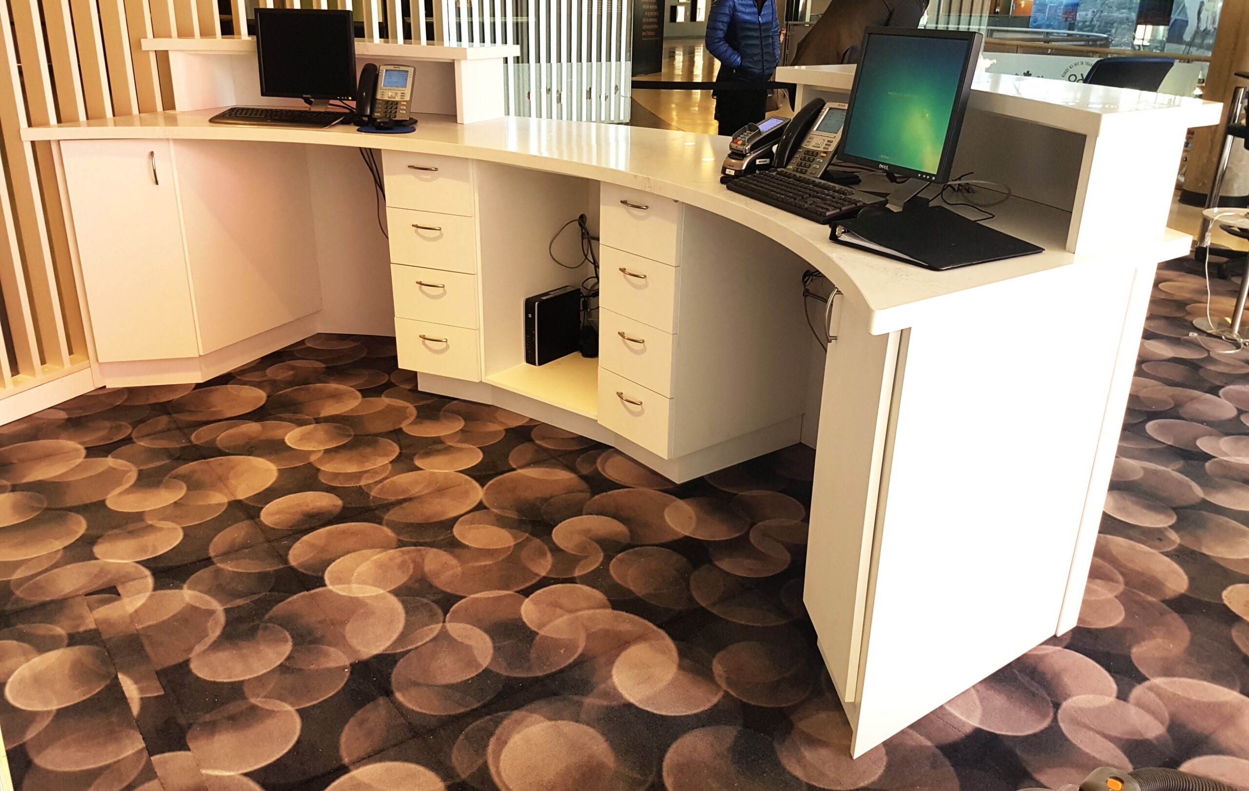 curved reception desk — toronto